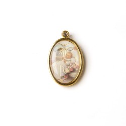 Medaglia ovale dorata del Battesimo