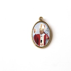 Medaglia ovale dorata di Papa Giovanni Paolo II