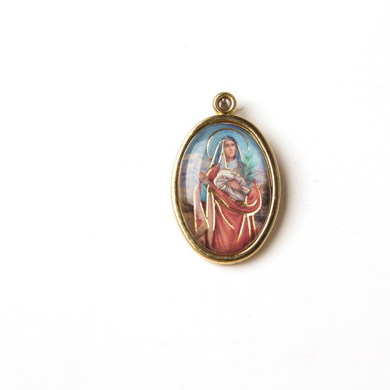 Medaglia ovale dorata di Sant'Agata Medaglia ovale dorata di Sant'Agata