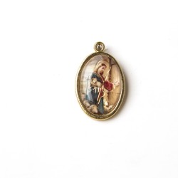 Medaglia ovale dorata di Gesù Buon Pastore