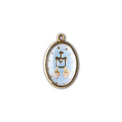 Medaglia ovale dorata double-face della Madonna Miracolosa e delle Medaglie