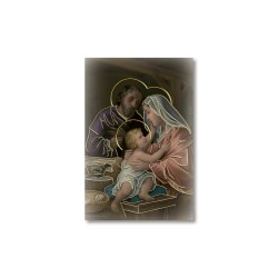 Santino Mignon Sacra Famiglia con oro a caldo