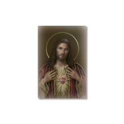 Santino Mignon Sacro Cuore di Gesù con oro a caldo