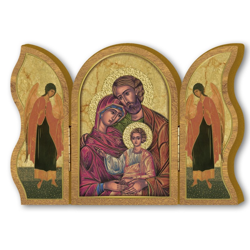 Polittico devozionale in legno della Sacra Famiglia Polittico devozionale in legno della Sacra Famiglia