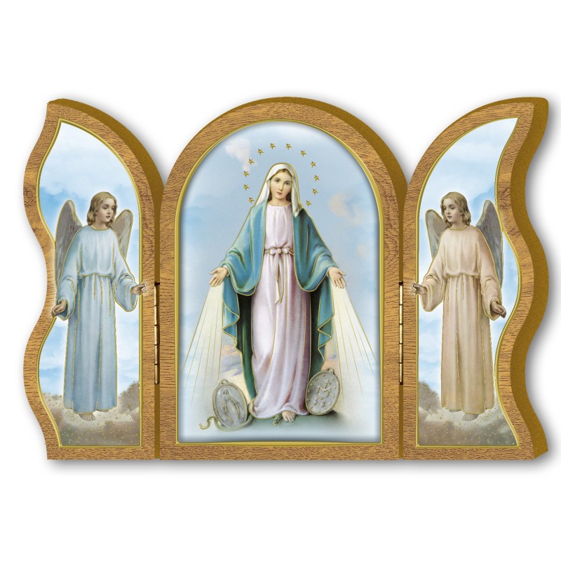 Polittico devozionale in legno della Madonna Miracolosa Polittico devozionale in legno della Madonna Miracolosa