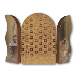 Polittico devozionale in legno della Madonna Miracolosa