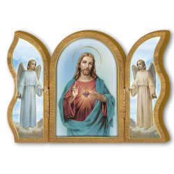 Polittico devozionale in legno del Sacro Cuore di Gesù