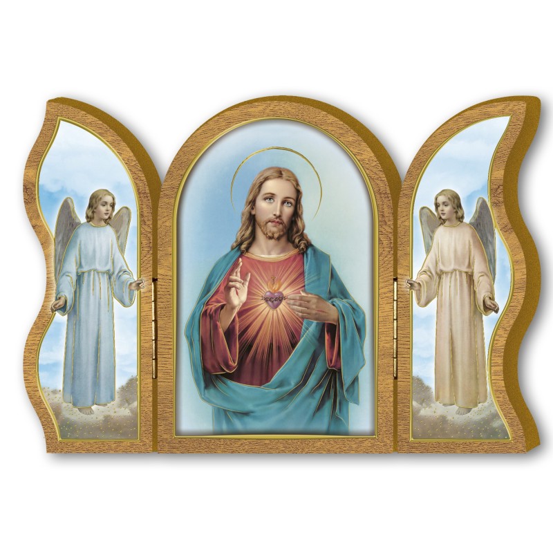 Polittico devozionale in legno del Sacro Cuore di Gesù Polittico devozionale in legno del Sacro Cuore di Gesù