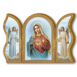 Polittico devozionale in legno del Cuore Immacolato di Maria