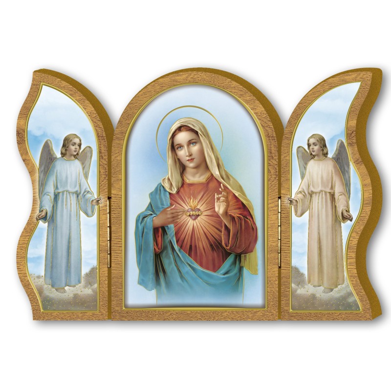 Polittico devozionale in legno del Cuore Immacolato di Maria Polittico devozionale in legno del Cuore Immacolato di Maria