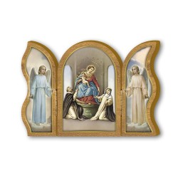 Trittico devozionale in legno della Madonna di Pompei