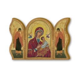 Trittico devozionale in legno del Perpetuo Soccorso