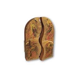 Trittico devozionale in legno della Trinità