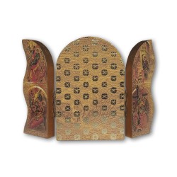 Trittico devozionale in legno di Gesù Maestro