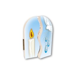 Trittico devozionale in legno di Battesimo
