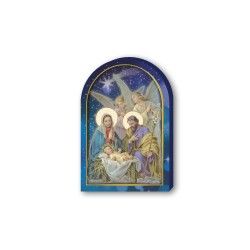 Cappelletta in legno della Sacra Famiglia con angeli e Re Magi