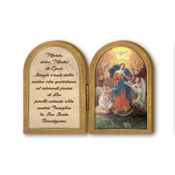 Dittico in legno della Maria che scioglie i nodi con preghiera
