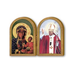 Dittico in legno della Madonna di Czestochowa e di Papa Giovanni Paolo II