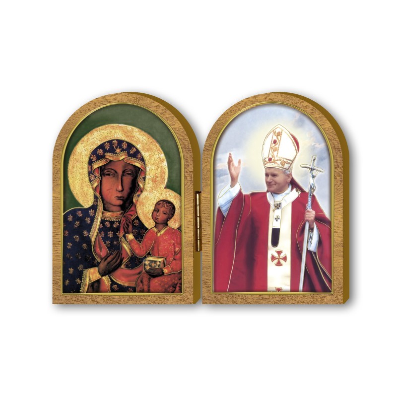 Dittico in legno della Madonna di Czestochowa e di Papa Giovanni Paolo II Dittico in legno della Madonna di Czestochowa e di Papa Giovanni Paolo II