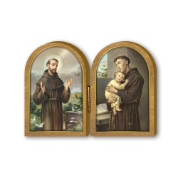 Dittico in legno di San Francesco e Sant'Antonio