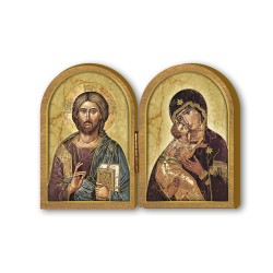 Dittico in legno di Gesù Maestro e della Madonna della Tenerezza