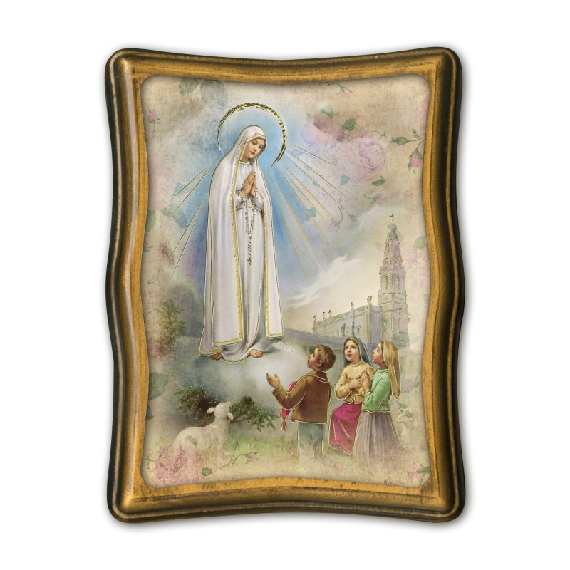 Quadretto anticato della Madonna di Fatima Quadretto anticato della Madonna di Fatima