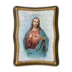 Quadretto anticato del Sacro Cuore di Gesù