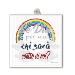 Piastrella in ceramica stampata quadrata 20x20 con frase ispirazionale