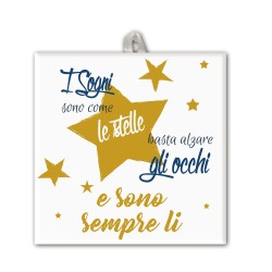 Piastrella in ceramica stampata quadrata 20x20 con frase ispirazionale