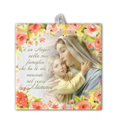 Piastrella in ceramica stampata quadrata 20x20 della Madonna con bambino