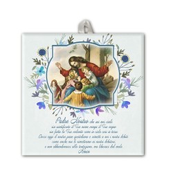 Piastrella in ceramica stampata quadrata 20x20 di Gesù con i pargoli