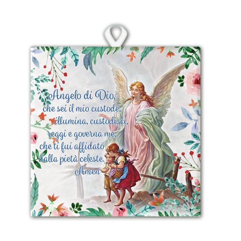 Piastrella in ceramica stampata quadrata 20x20 dell'Angelo sul ponte Piastrella in ceramica stampata quadrata 20x20 dell'Angelo sul ponte