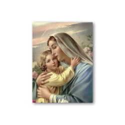Quadretto in MDF della Madonna con bambino