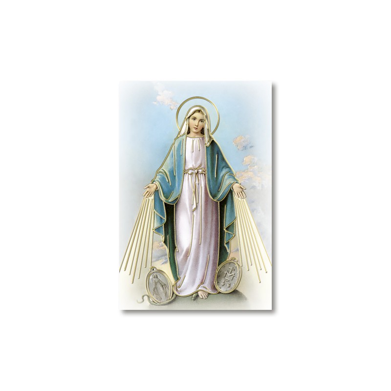 Santino Mignon Madonna Miracolosa con Medaglie con oro a caldo Santino Mignon Madonna Miracolosa con Medaglie con oro a caldo