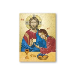 Quadretto in MDF di Gesù con San Giovanni