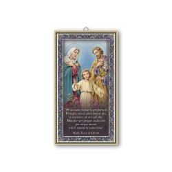Quadretto in MDF con bordo e retro dorato della Sacra Famiglia