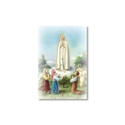 Santino Mignon Madonna di Fatima con pastorelli con oro a caldo