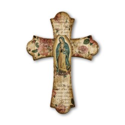Croce vintage in legno della Madonna di Guadalupe
