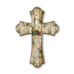 Croce vintage in legno della Madonna di Fatima