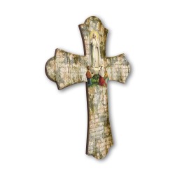 Croce vintage in legno della Madonna di Fatima