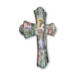 Croce vintage in legno della Madonna della Divina Innocenza