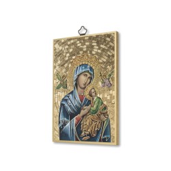 Quadretto in MDF con mosaico in lamina dorata del Perpetuo Soccorso