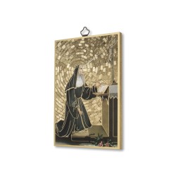 Quadretto in MDF con mosaico in lamina dorata di Santa Rita da Cascia