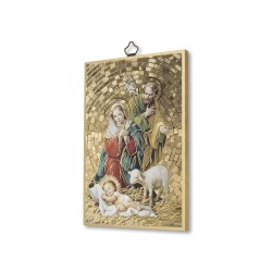 Quadretto in MDF con mosaico in lamina dorata della Natività
