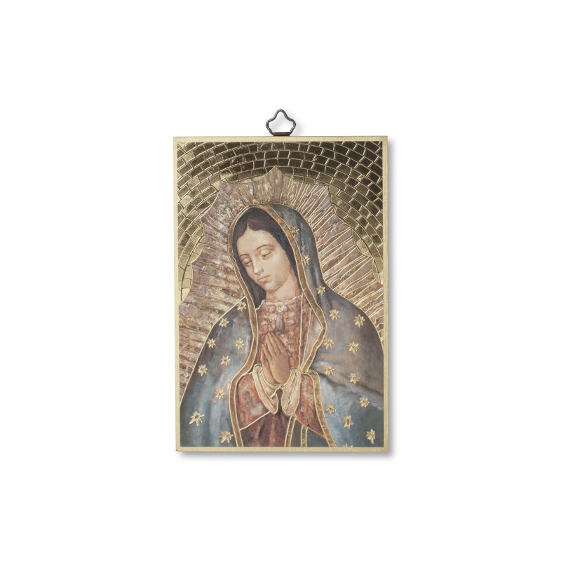 Quadretto in MDF con mosaico in lamina dorata della Madonna di Guadalupe Quadretto in MDF con mosaico in lamina dorata della Madonna di Guadalupe