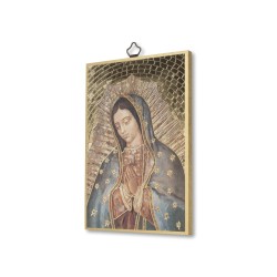 Quadretto in MDF con mosaico in lamina dorata della Madonna di Guadalupe