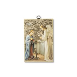 Quadretto in MDF con mosaico in lamina dorata di San Gabriele Arcangelo