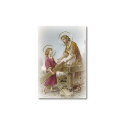 Santino Mignon San Giuseppe lavoratore con oro a caldo