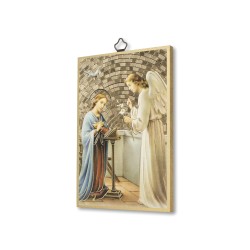 Quadretto in MDF con mosaico in lamina dorata di San Gabriele Arcangelo