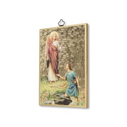 Quadretto in MDF con mosaico in lamina dorata di San Raffaele Arcangelo